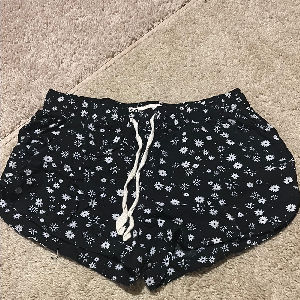 Floral Black Women's Shorts